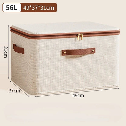 Home Wardrobe Storage Box Cotton and Linen Clothes Quilts Dust-proof Organizing Box with Lid Quilts Miscellaneous Storage Box - Smoothy Home