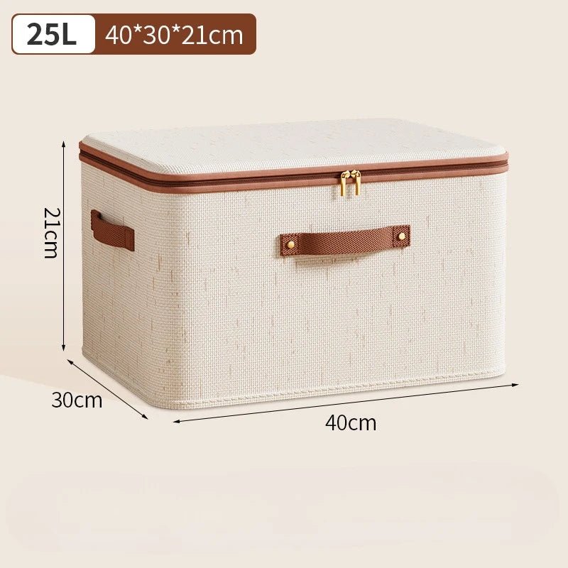 Home Wardrobe Storage Box Cotton and Linen Clothes Quilts Dust-proof Organizing Box with Lid Quilts Miscellaneous Storage Box - Smoothy Home