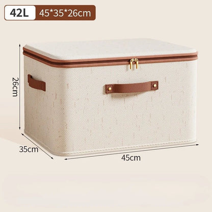 Home Wardrobe Storage Box Cotton and Linen Clothes Quilts Dust-proof Organizing Box with Lid Quilts Miscellaneous Storage Box - Smoothy Home