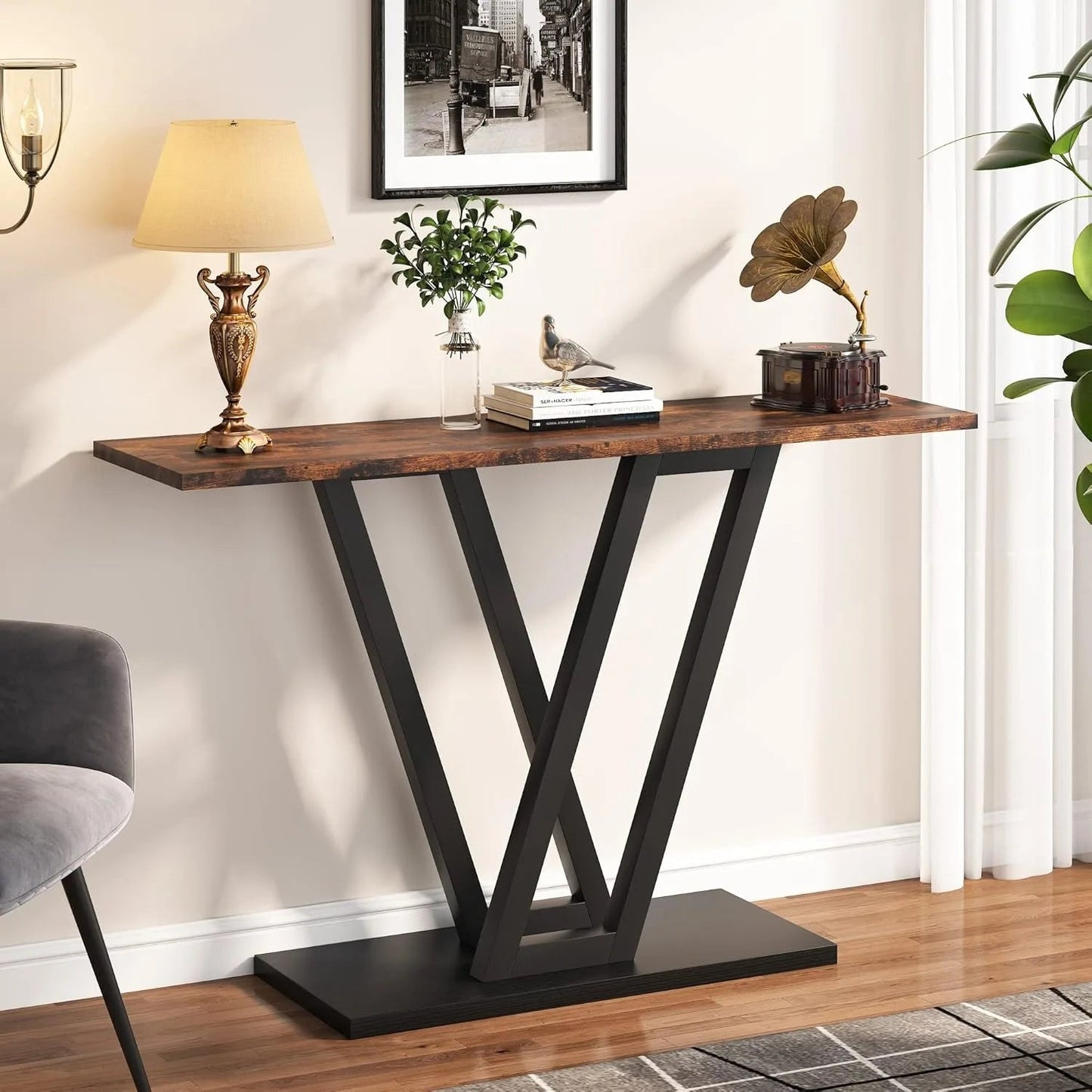 Industrial Console Entryway Table - Smoothy Home