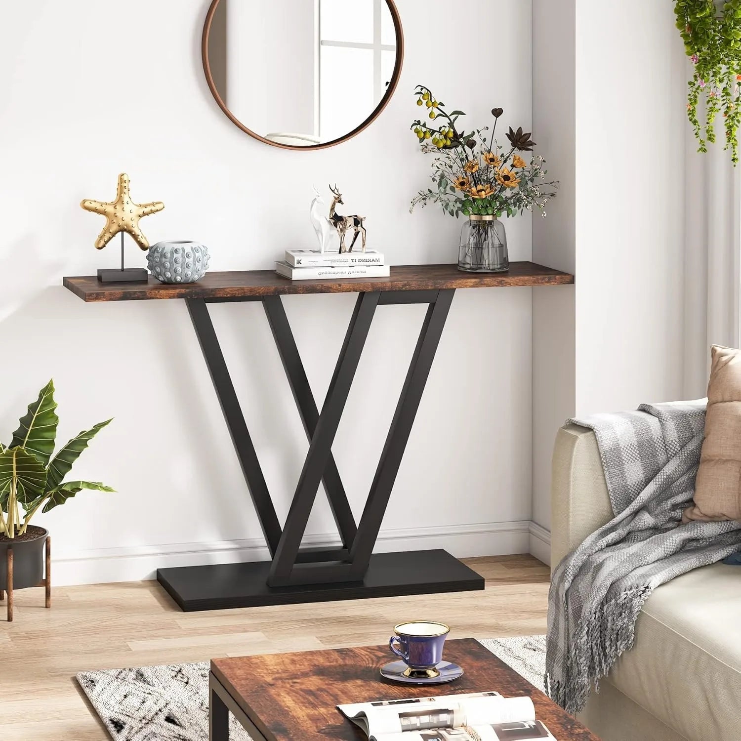 Industrial Console Entryway Table - Smoothy Home