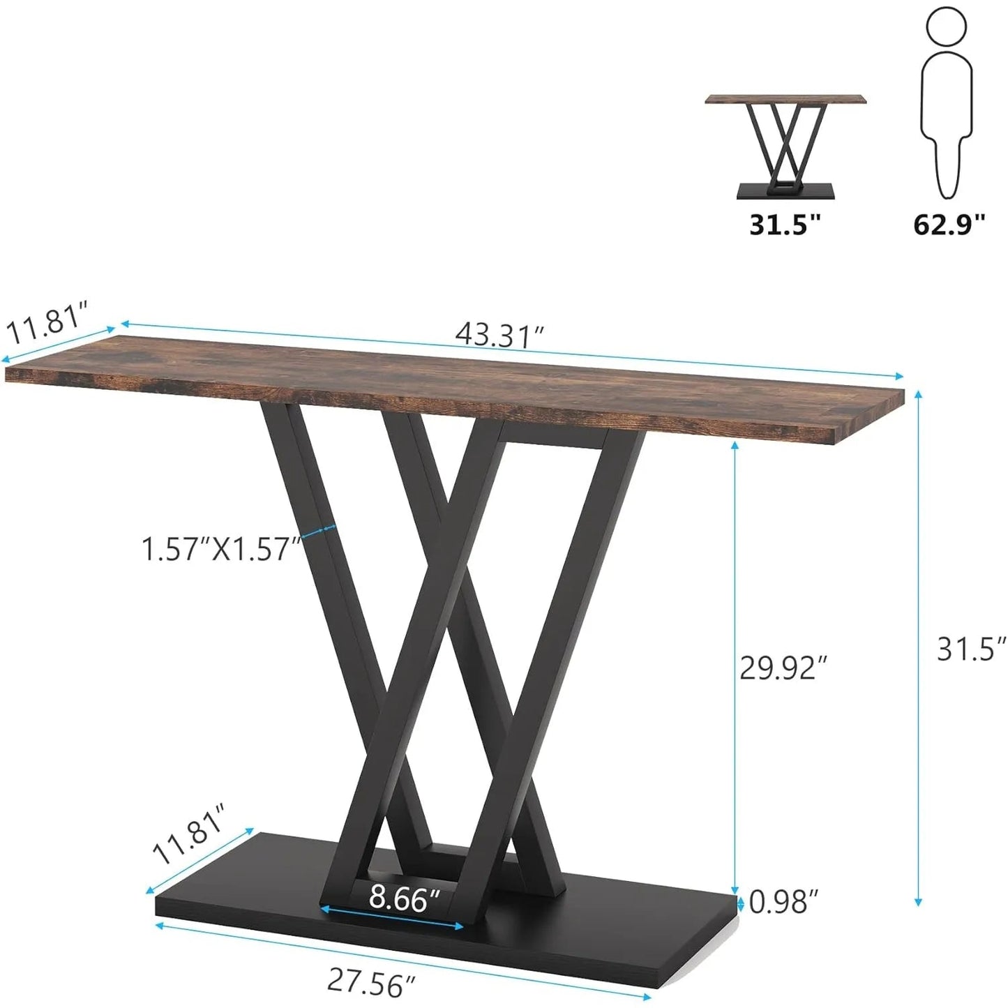 Industrial Console Entryway Table - Smoothy Home