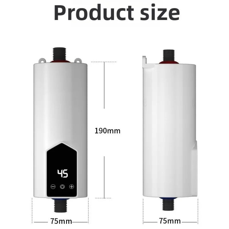 Instant Water Heater 220V 3000W-5500W Portable Electric Heaters for Bathroom Hot Water Shower and Home Kitchen Heating - Smoothy Home