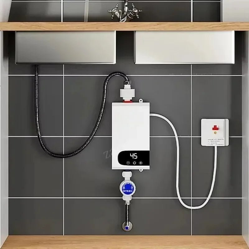 Instant Water Heater 220V5500W Portable Electric Heaters for Bathroom Hot Water Shower and Home Kitchen Heating - Smoothy Home