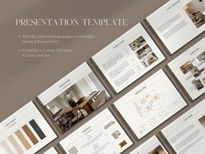 Interior Design Proposal + Presentation + FF&E Mega Bundle | Canva Editable Client Proposal Templates + E-Book - Smoothy Home
