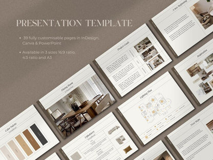 Interior Design Proposal + Presentation + FF&E Mega Bundle | Canva Editable Client Proposal Templates + E-Book - Smoothy Home
