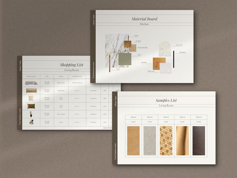 Interior Design Proposal + Presentation + FF&E Mega Bundle | Canva Editable Client Proposal Templates + E-Book - Smoothy Home