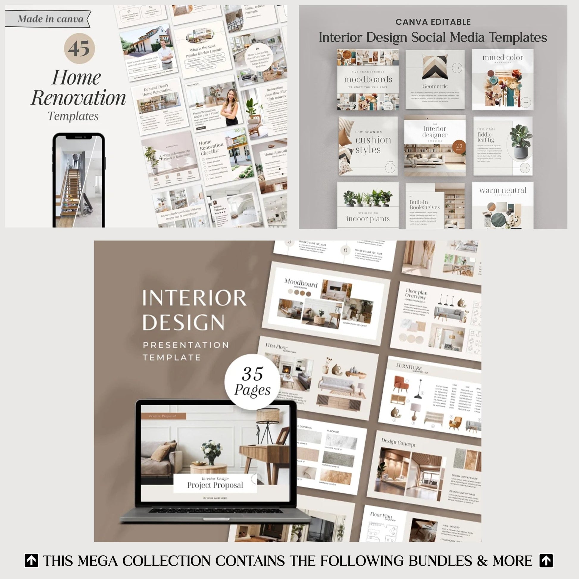 Interior Design Studio Full Business Starter Pack | Canva + Notion + Contracts + Proposals | Over $400 Value - Smoothy Home