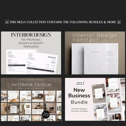 Interior Design Studio Full Business Starter Pack | Canva + Notion + Contracts + Proposals | Over $400 Value - Smoothy Home