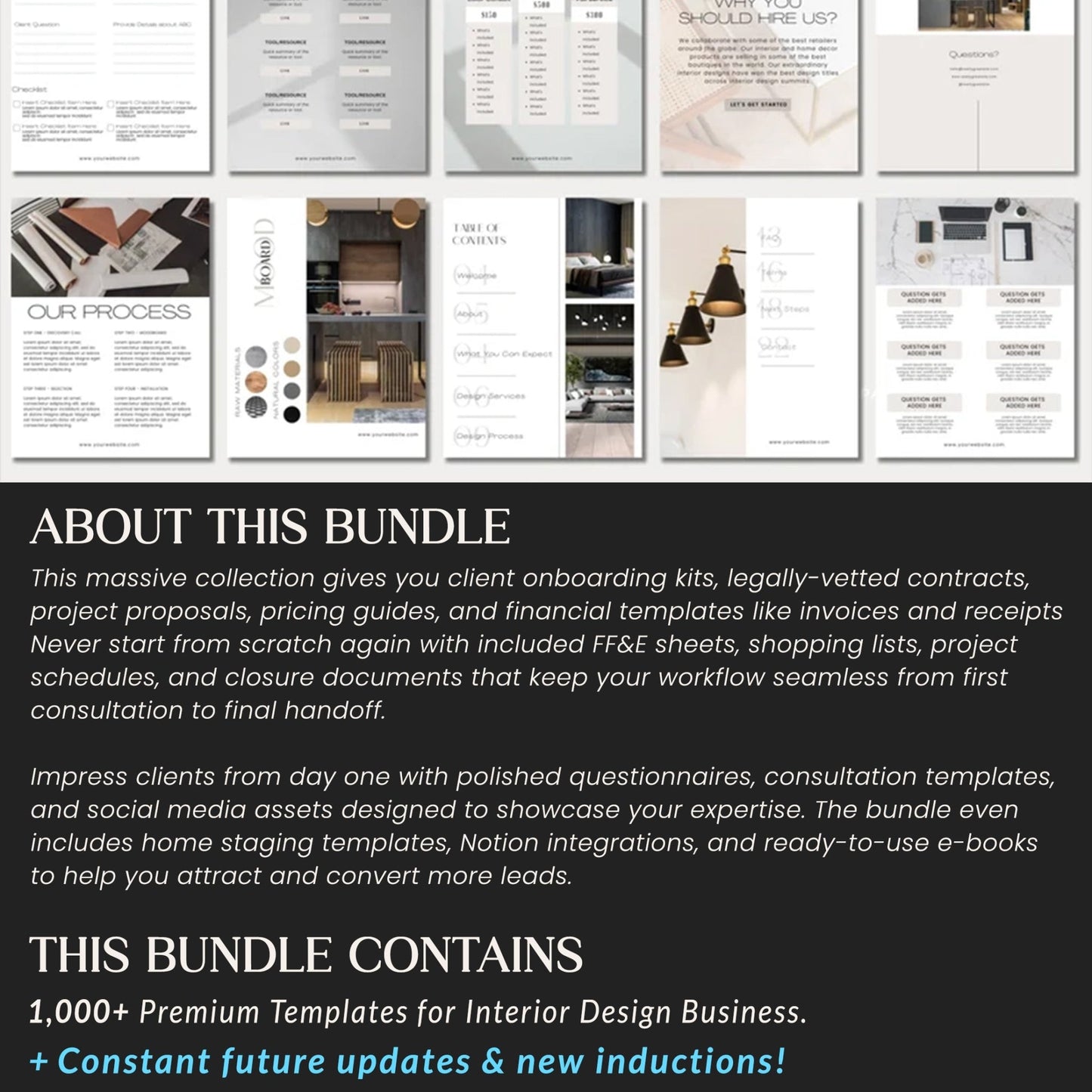 Interior Design Studio Full Business Starter Pack | Canva + Notion + Contracts + Proposals | Over $400 Value - Smoothy Home