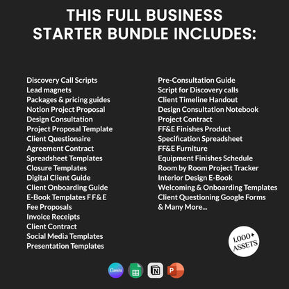 Interior Design Studio Full Business Starter Pack | Canva + Notion + Contracts + Proposals | Over $400 Value - Smoothy Home