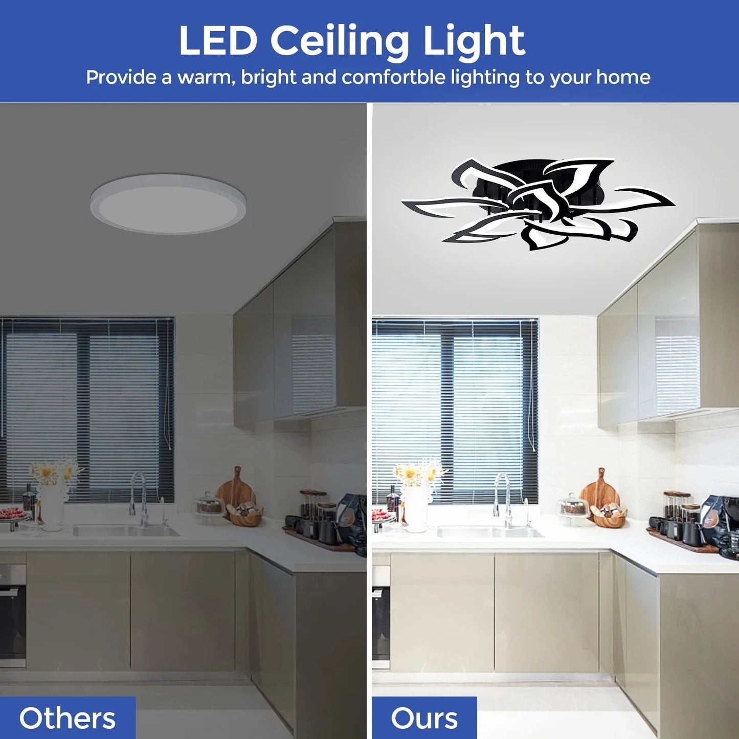IRALAN Nordic Minimalist Ceiling Light With Remote Control Living Room Modern Creative Petal Design Ceiling Lamp Fixture Bedroom - Smoothy Home