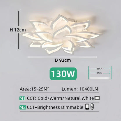 IRALAN Nordic Minimalist Ceiling Light With Remote Control Living Room Modern Creative Petal Design Ceiling Lamp Fixture Bedroom - Smoothy Home
