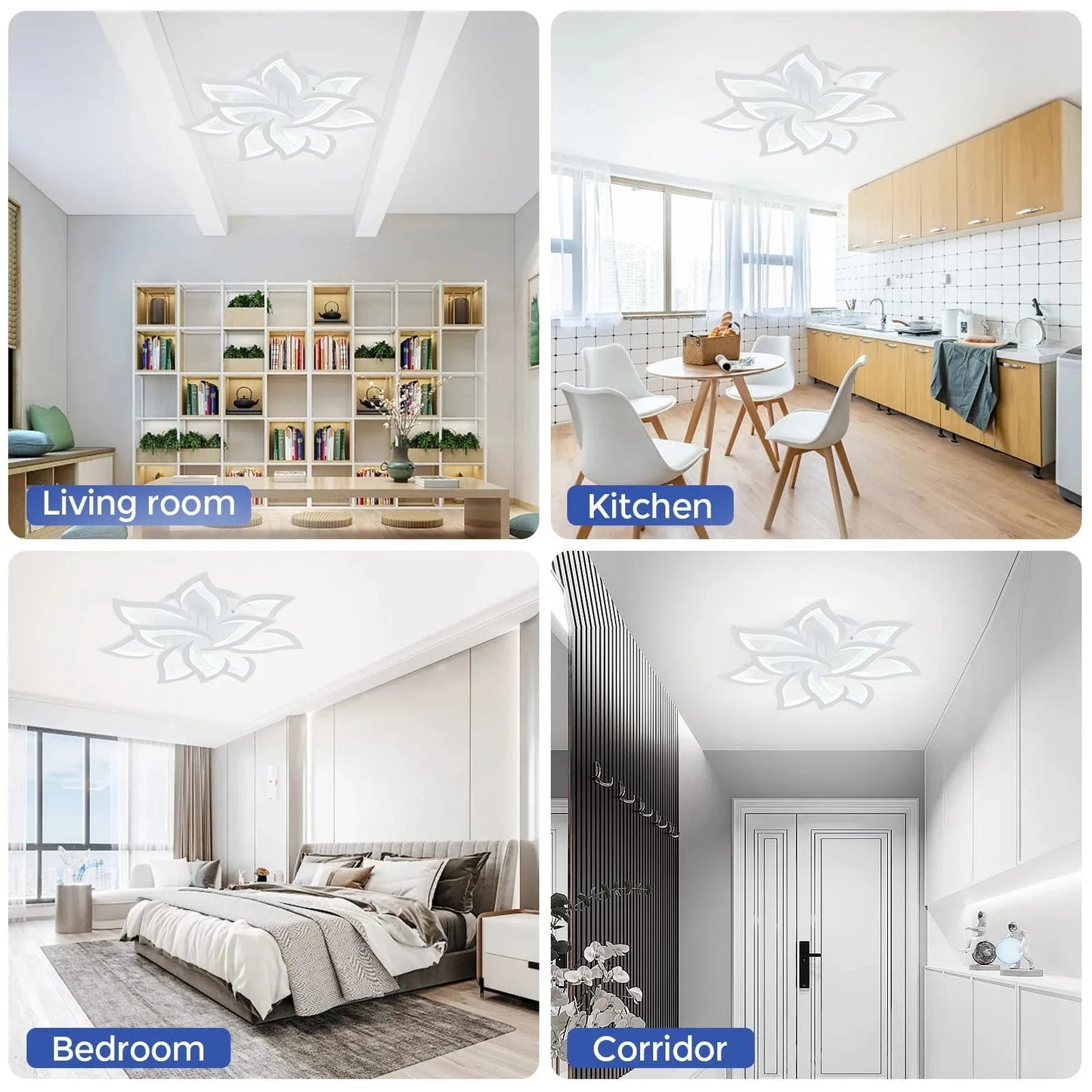 IRALAN Nordic Minimalist Ceiling Light With Remote Control Living Room Modern Creative Petal Design Ceiling Lamp Fixture Bedroom - Smoothy Home
