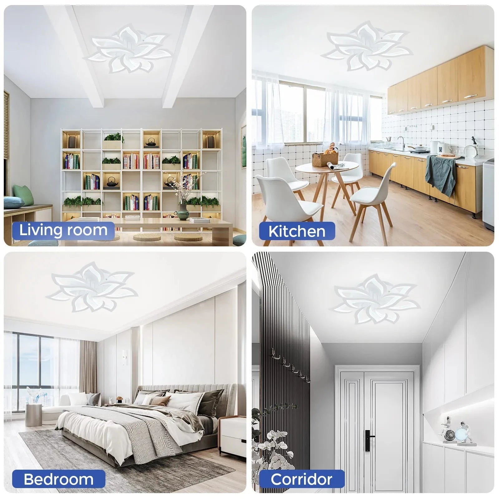 IRALAN Nordic Minimalist Ceiling Light With Remote Control Living Room Modern Creative Petal Design Ceiling Lamp Fixture Bedroom - Smoothy Home