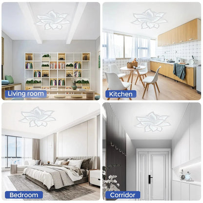 IRALAN Nordic Minimalist Ceiling Light With Remote Control Living Room Modern Creative Petal Design Ceiling Lamp Fixture Bedroom - Smoothy Home