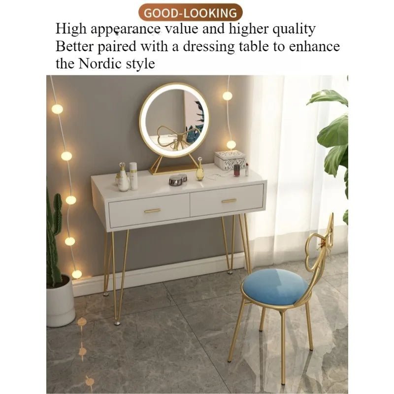 Italian simple girl bedroom dresser stool butterfly back chair ins makeup stool wholesale butterfly chair - Smoothy Home