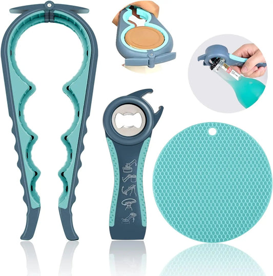 Jar Opener for Weak Hands Seniors with Arthritis Multi Function Bottle Opener Lid Non Slip Rubber Gripper Pad beer kitchen tools - Smoothy Home