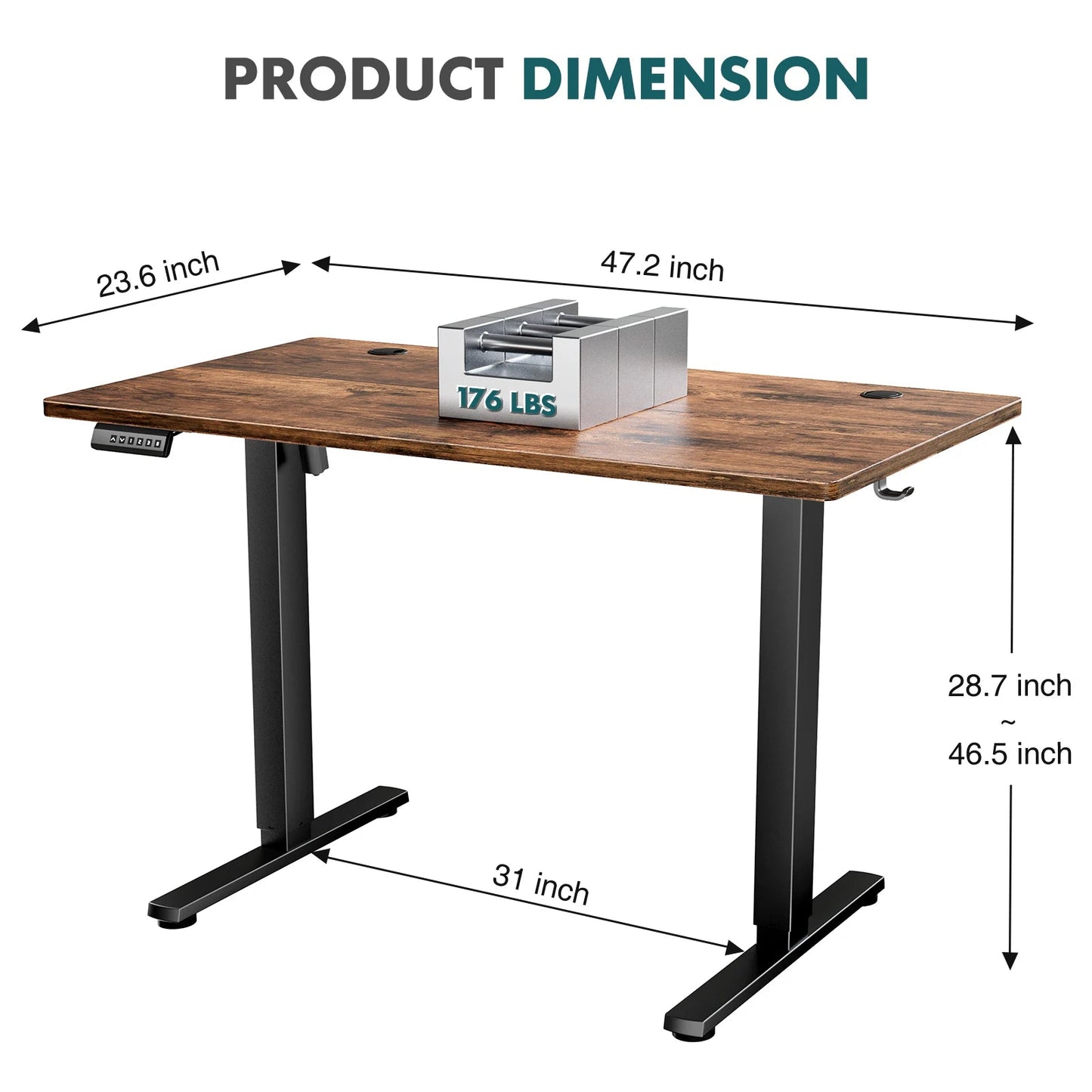 JHK Ergonomic Electric Standing Desk Height Adjustable Computer Desk Large Work PC Table Home Office Writing Gaming Desks - Smoothy Home