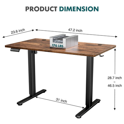 JHK Ergonomic Electric Standing Desk Height Adjustable Computer Desk Large Work PC Table Home Office Writing Gaming Desks - Smoothy Home