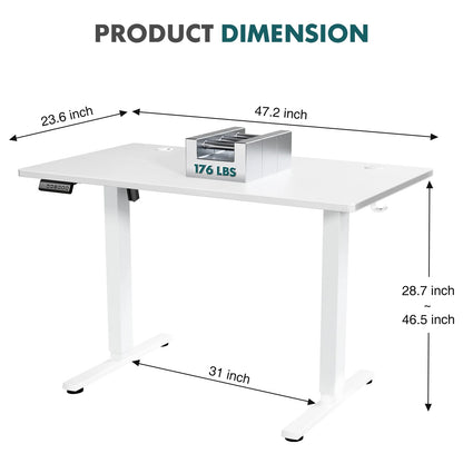JHK Ergonomic Electric Standing Desk Height Adjustable Computer Desk Large Work PC Table Home Office Writing Gaming Desks - Smoothy Home