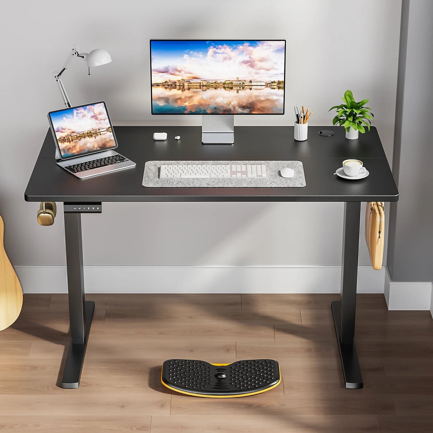 JHK Ergonomic Electric Standing Desk Height Adjustable Computer Desk Large Work PC Table Home Office Writing Gaming Desks - Smoothy Home