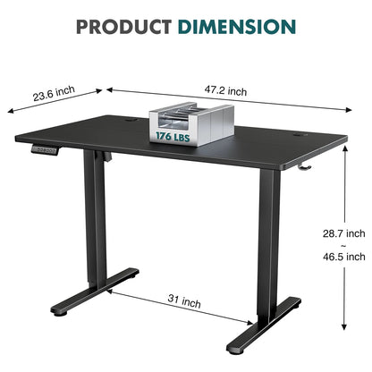 JHK Ergonomic Electric Standing Desk Height Adjustable Computer Desk Large Work PC Table Home Office Writing Gaming Desks - Smoothy Home