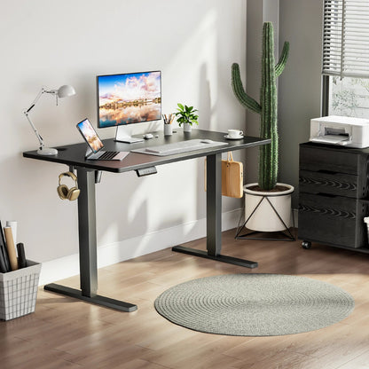 JHK Ergonomic Electric Standing Desk Height Adjustable Computer Desk Large Work PC Table Home Office Writing Gaming Desks - Smoothy Home