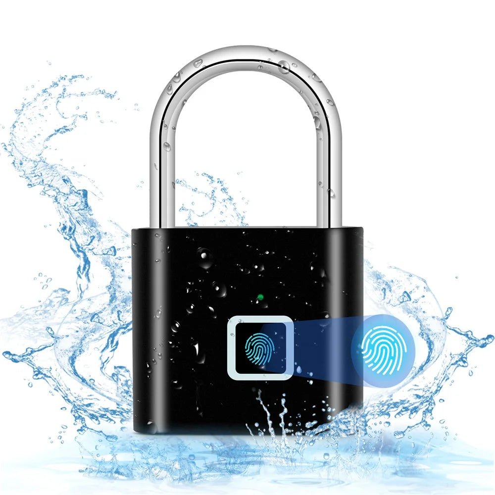 KERUI Fingerprint Lock Keyless USB Charging Smart Padlock Waterproof Door Lock 0.2sec Unlock Portable Anti-theft Padlock Zinc - Smoothy Home