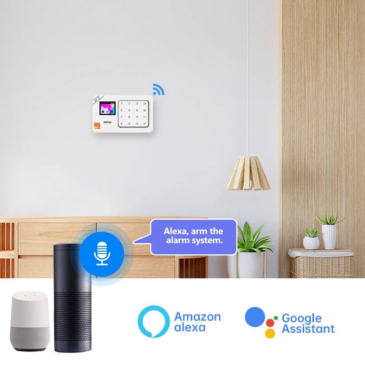 KERUI Home Alarm Kit Wireless WiFi GSM Anti-Theft with Touch Screen Tuya Smart Life App Alarm System for Security Protection - Smoothy Home