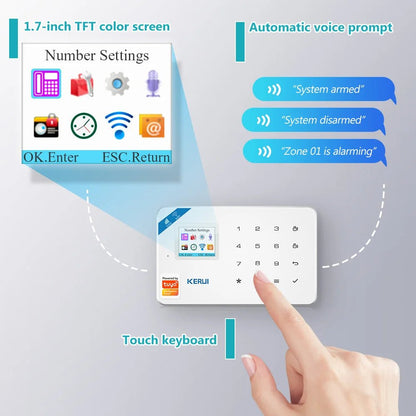 KERUI W181 Alarm System Secutrity Home WIFI GSM Alarm Tuya Smart Motion Detector Door Sensor Burglar IP Camera Work Alexa Google - Smoothy Home
