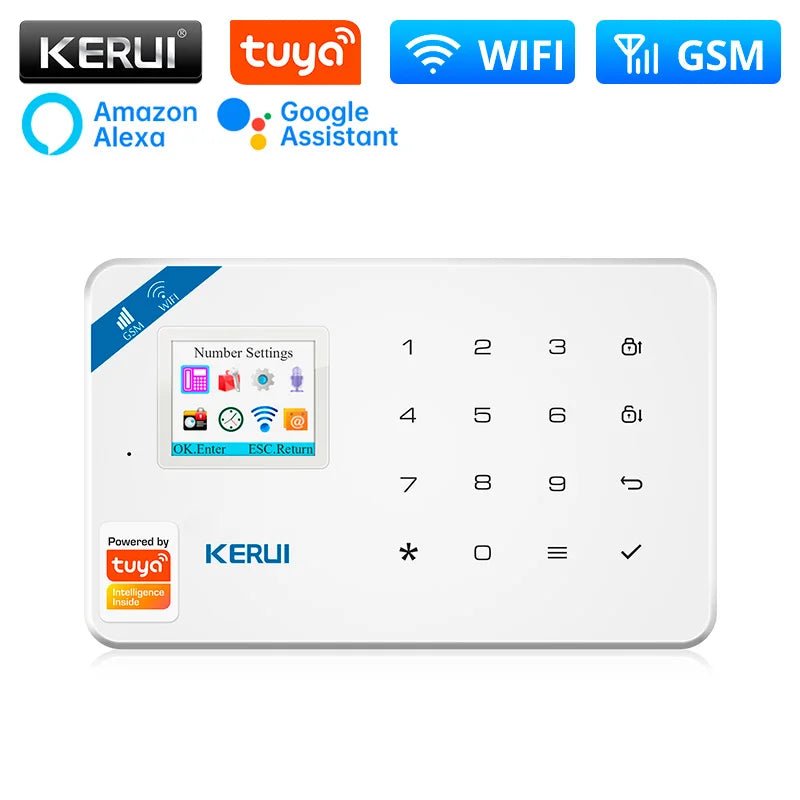 KERUI W181 Alarm System Secutrity Home WIFI GSM Alarm Tuya Smart Motion Detector Door Sensor Burglar IP Camera Work Alexa Google - Smoothy Home