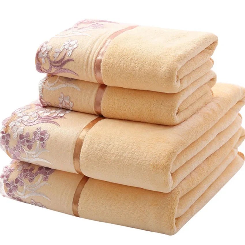 Lace Embroidered Microfiber Towel Set - Smoothy Home