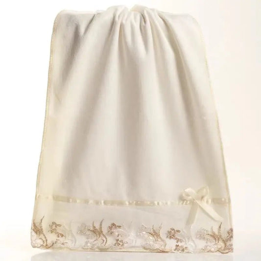 Lace Embroidered Microfiber Towel Set - Smoothy Home