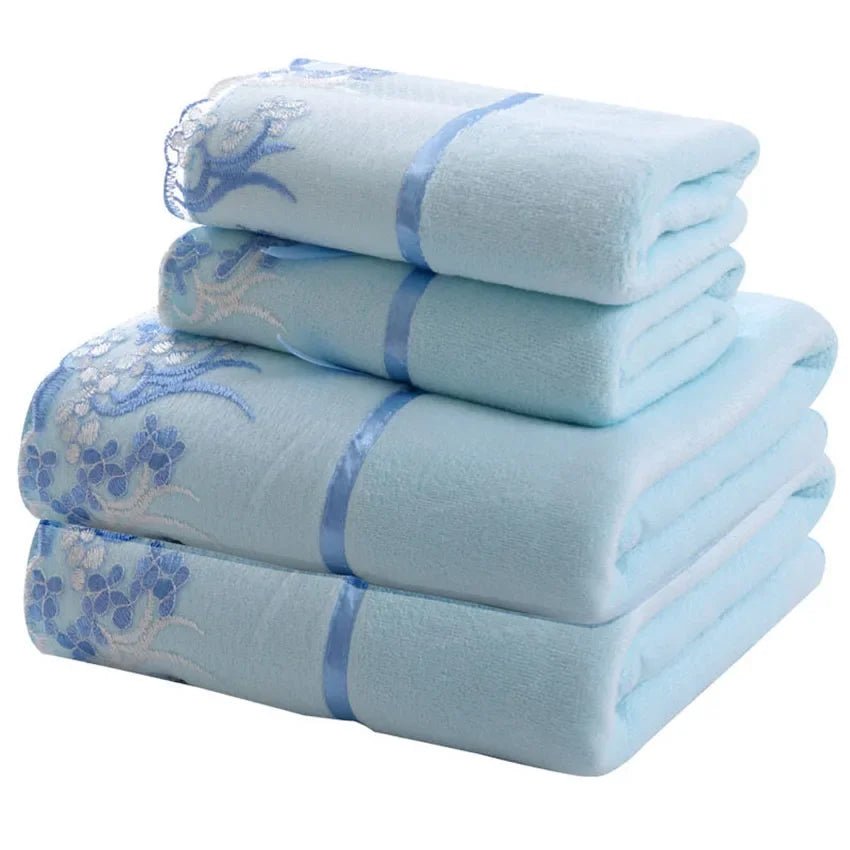 Lace Embroidered Microfiber Towel Set - Smoothy Home