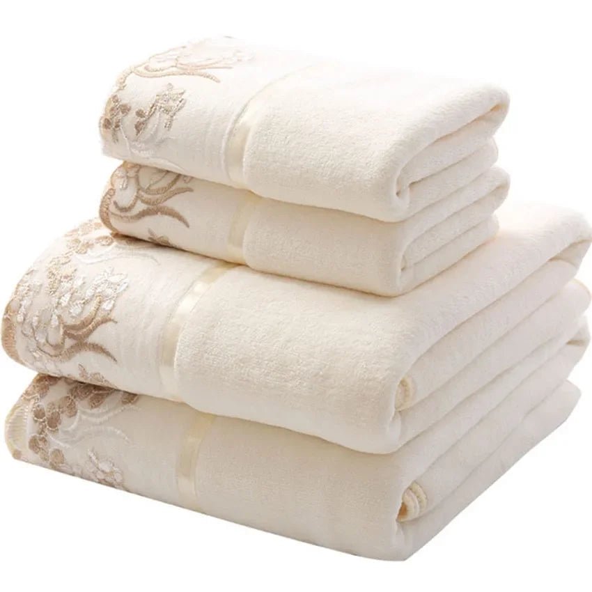 Lace Embroidered Microfiber Towel Set - Smoothy Home