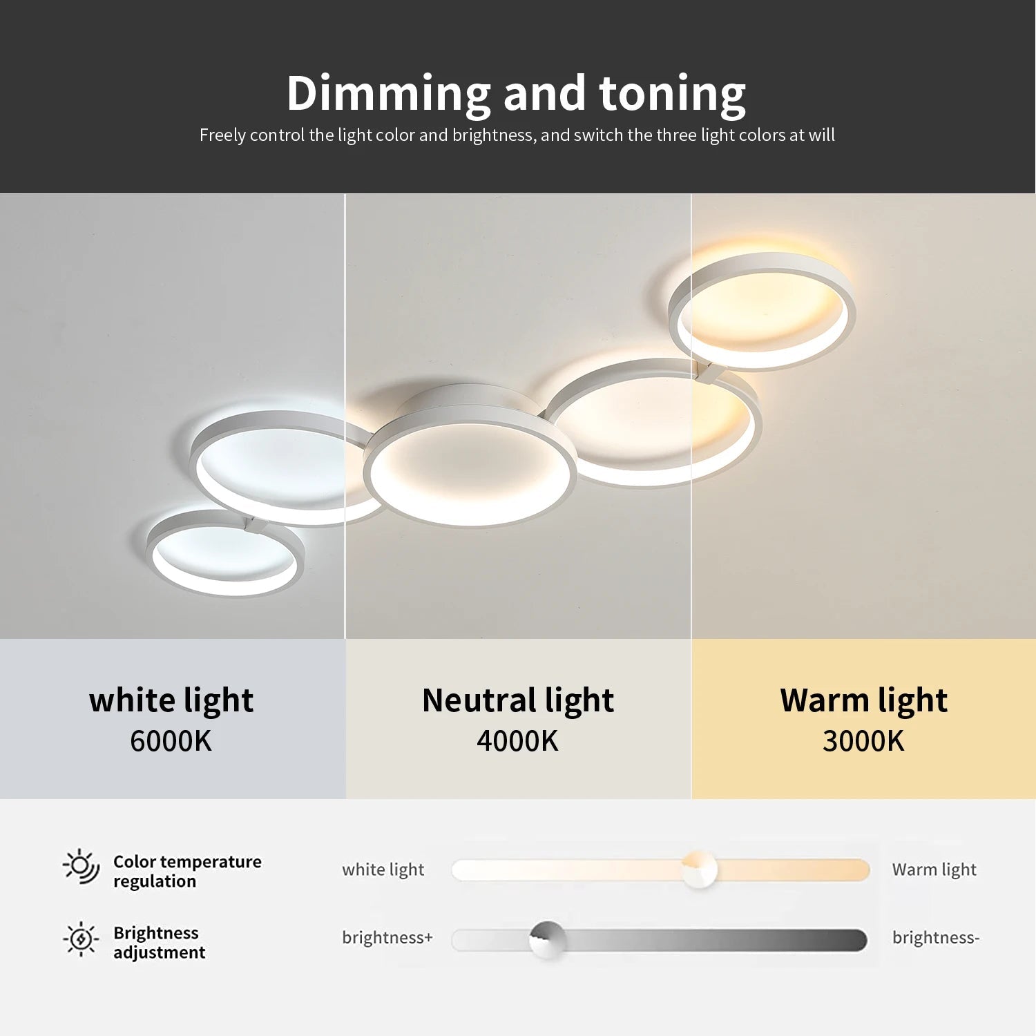 Led Ceiling Light 110V-220V 3 Colors App Bluetooth Dimming Modern Creativity Remote Control Living Room Bedroom Lamp - Smoothy Home