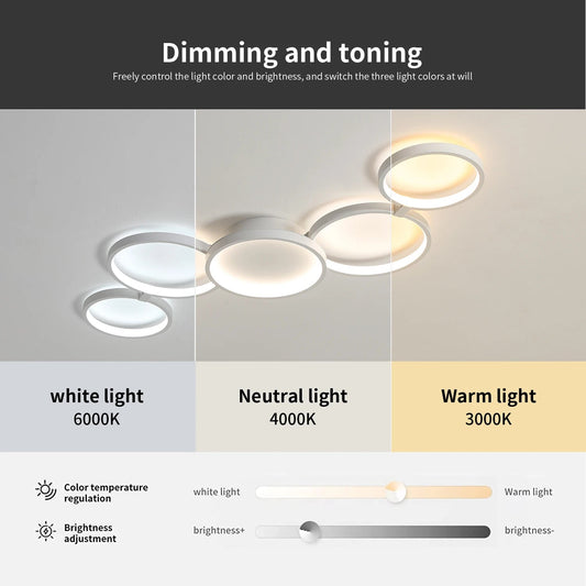 Led Ceiling Light 110V-220V 3 Colors App Bluetooth Dimming Modern Creativity Remote Control Living Room Bedroom Lamp - Smoothy Home
