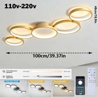Led Ceiling Light 110V-220V 3 Colors App Bluetooth Dimming Modern Creativity Remote Control Living Room Bedroom Lamp - Smoothy Home