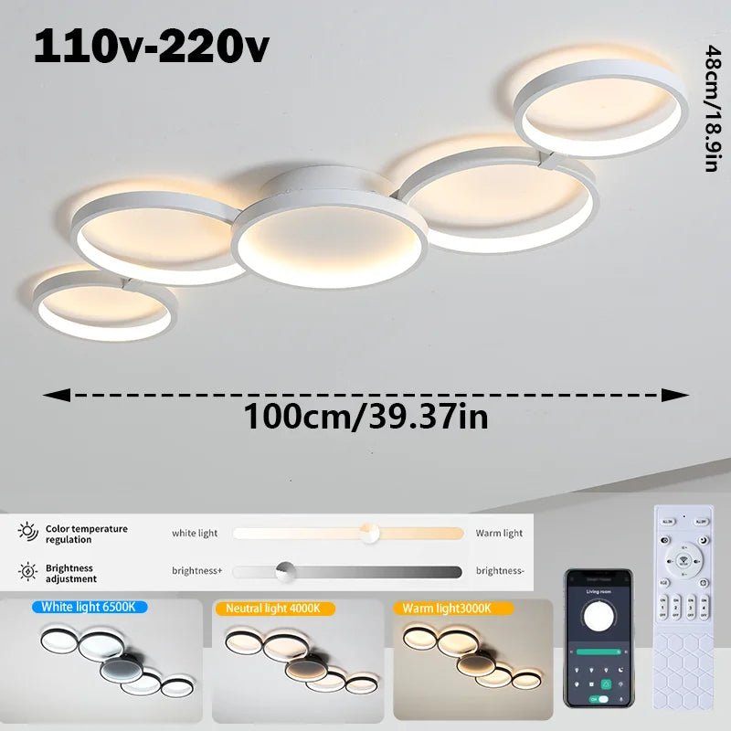 Led Ceiling Light 110V-220V 3 Colors App Bluetooth Dimming Modern Creativity Remote Control Living Room Bedroom Lamp - Smoothy Home