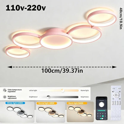 Led Ceiling Light 110V-220V 3 Colors App Bluetooth Dimming Modern Creativity Remote Control Living Room Bedroom Lamp - Smoothy Home