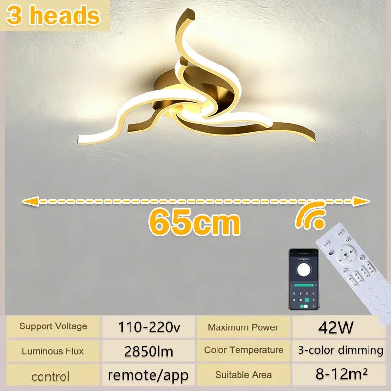 LED Ceiling Light Remote Control 3 Colors APP Dimming Lamp AC 110V 220V Aluminum For Living Room Bedroom - Smoothy Home