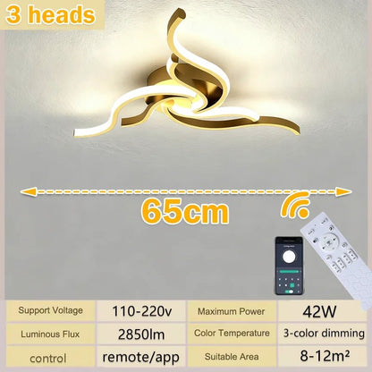 LED Ceiling Light Remote Control 3 Colors APP Dimming Lamp AC 110V 220V Aluminum For Living Room Bedroom - Smoothy Home