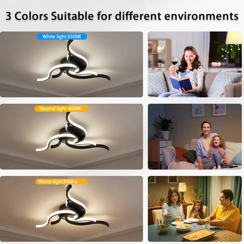 LED Ceiling Light Remote Control 3 Colors APP Dimming Lamp AC 110V 220V Aluminum For Living Room Bedroom - Smoothy Home