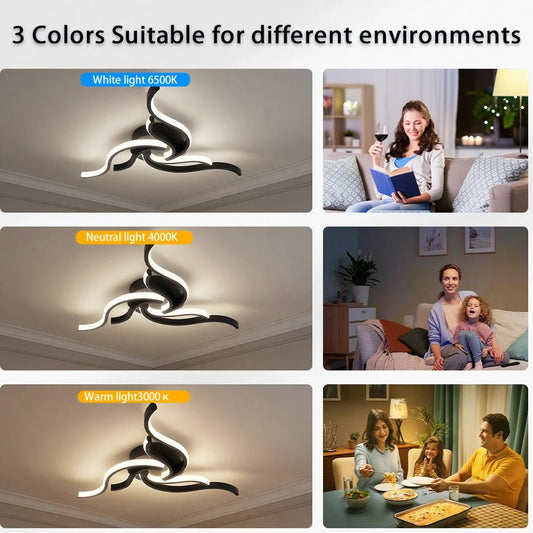 LED Ceiling Light Remote Control 3 Colors APP Dimming Lamp AC 110V 220V Aluminum For Living Room Bedroom - Smoothy Home