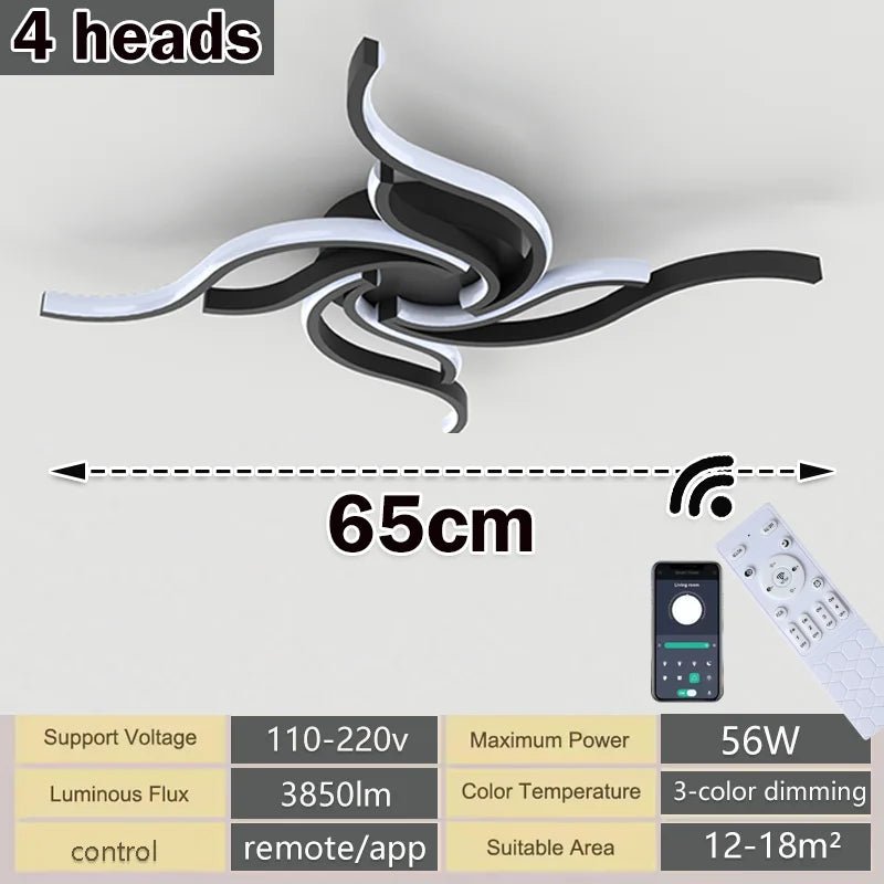 LED Ceiling Light Remote Control 3 Colors APP Dimming Lamp AC 110V 220V Aluminum For Living Room Bedroom - Smoothy Home