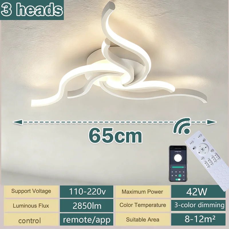 LED Ceiling Light Remote Control 3 Colors APP Dimming Lamp AC 110V 220V Aluminum For Living Room Bedroom - Smoothy Home
