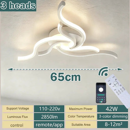 LED Ceiling Light Remote Control 3 Colors APP Dimming Lamp AC 110V 220V Aluminum For Living Room Bedroom - Smoothy Home