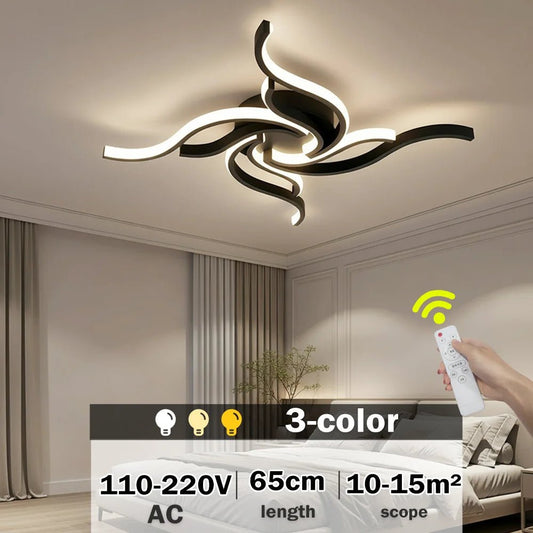 LED Ceiling Light Remote Control 3 Colors APP Dimming Lamp AC 110V 220V Aluminum For Living Room Bedroom - Smoothy Home