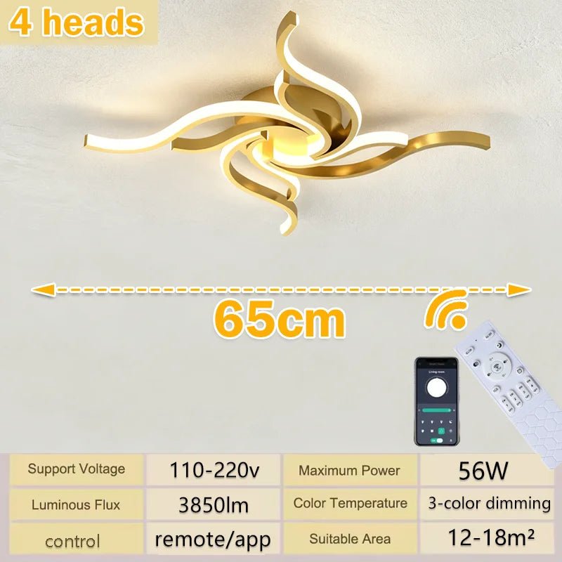LED Ceiling Light Remote Control 3 Colors APP Dimming Lamp AC 110V 220V Aluminum For Living Room Bedroom - Smoothy Home